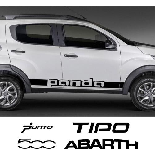 Car Door Side Skirt Stripes Stickers For Fiat 500 Panda Punto Abarth Tipo Graphics Vinyl Letter Custom Decor Decals Accessories