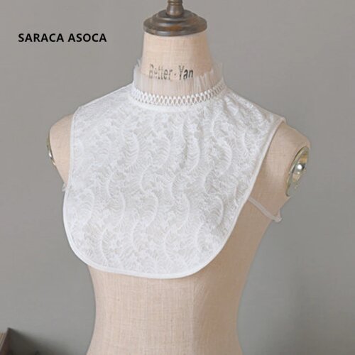 New Fashion Lace white False Collar Ladies All-Match Adjustable Elastic Detachable Shirt Fake Collars Womens A594