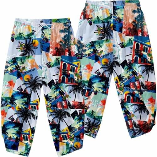 2021 New 3D Print coconut tree Sweatpants Women/Men Fitness Joggers Spring High Street Anime Trousers Pants Sweatpant