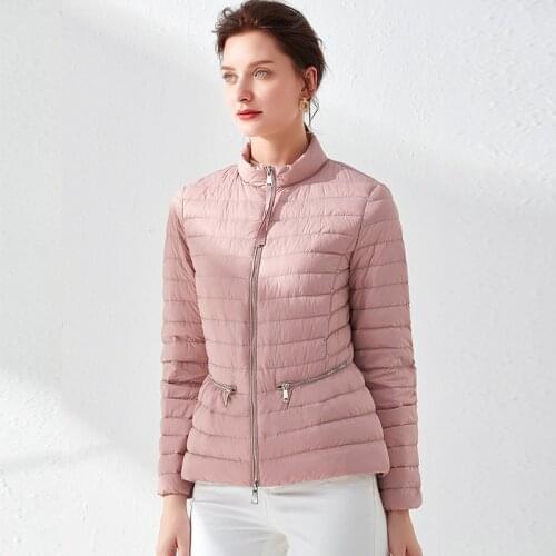 New style winter slim women fashion thin ultra light duck down coat short jacket female korean clothes girl outerwear