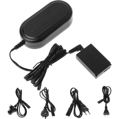 OOTDTY New Charger Adapter ACK-E12 AC Power Supply Charger Adapter+DR-E12 DC Coupler For Canon EOS M M2 Black