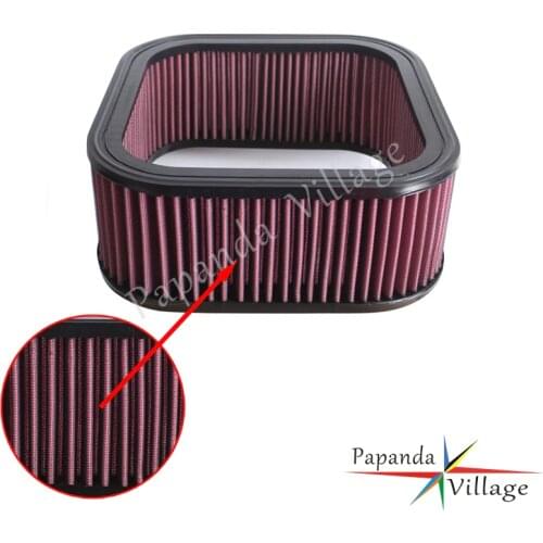 Papanda Motorcycle Red Rectangular Air Cleaner Motorbike Air Filter For Harley Night Rod 06-11 Street Rod 06-07 V-Rod 02-13