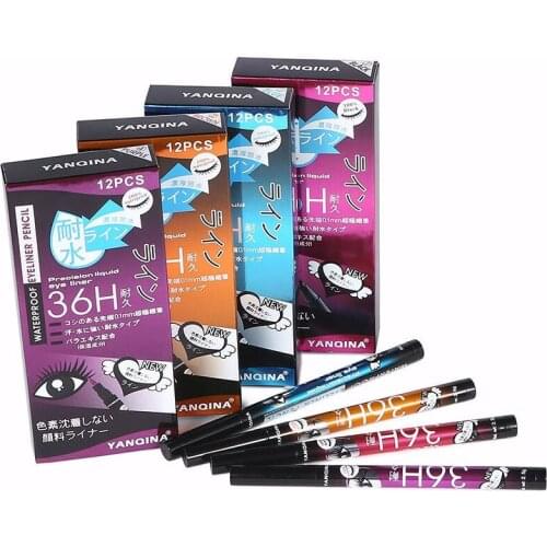 Portable Quick Dry Liquid Eyeliner Pencil Waterproof 36 Hours Long-lasting Sweatproof Easy To Draw Eye Liner Pen Cosmetics TSLM1