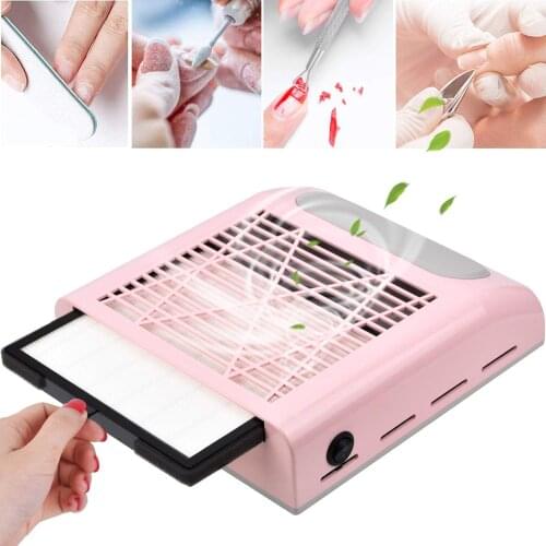 80W Nail Vacuum Collector Dust Cleaning Fan for Manicure Equiment with Filter Strong Suction Manicure Vacuum Cleaner Machine
