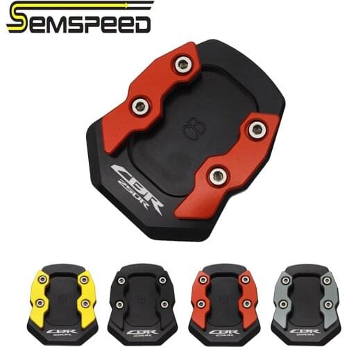 SEMSPEED CNC Motorcycle CBR250R logo Sidestand Kickstand Pads Side Stand Plate Pad For Honda CBR250R 2011 2012 2013 2014 2015
