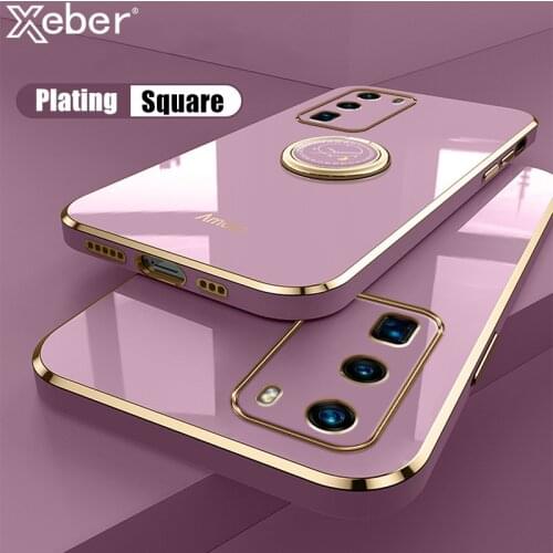 Ring Holder Plating Silicone Phone Stand Case For Xiaomi POCO M3 M2 F3 X2 11 Ultra Lite 10T Redmi Note 10 9 Pro Max 8 9S 9T K40