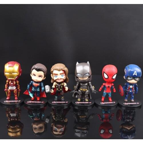 6 Kinds Of Blind Boxes Marvel Avengers Alliance Lron Man Spider Man Kawaii Action Figure Anime Figure Anime Childrens Gifts
