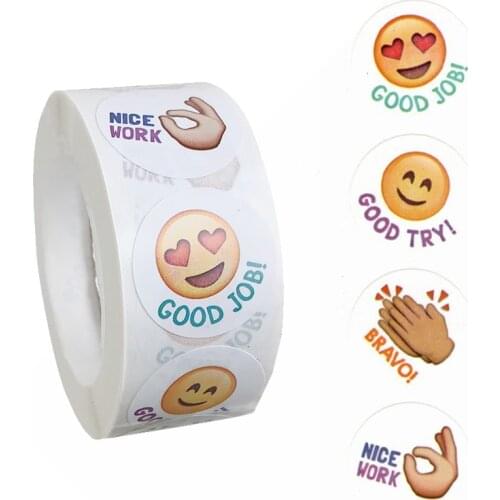 500pcs 1 Roll Cute Stickers for Notebooks Diary Kids Children Sticker for Teacher Reward Gift Scrapbooking Stickers Aesthetic