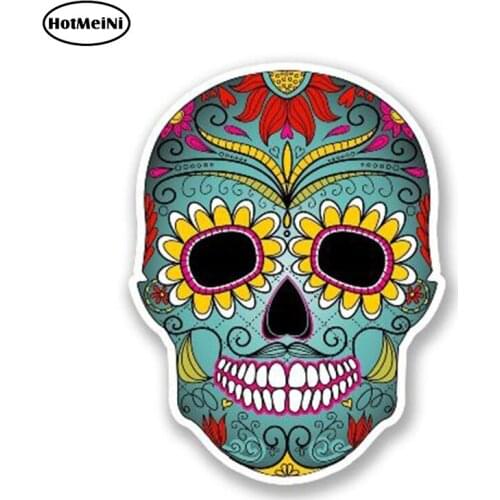 HotMeiNi 13cm x 8cm Mexican Sugar Skull Vinyl Sticker AUTO MOTO Decor BIKE MOTORCYCLE TUNING Decal Laptop Car Helmet Styling
