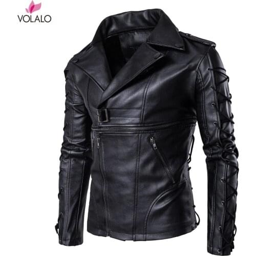 VOLALO Men's Faux Leather Jackets