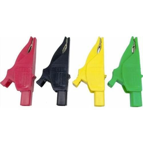 2x Electrical Battery Clamp Insulated Alligator Clip 36A With 4mm Socket For Banana Plug