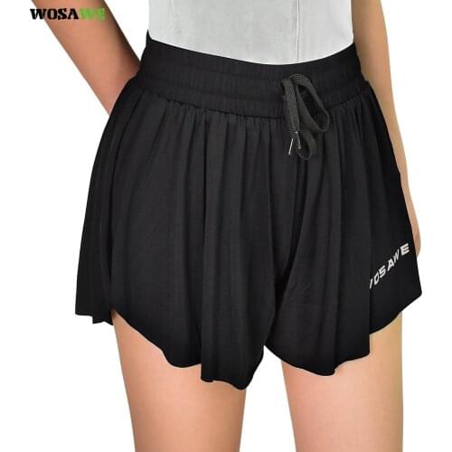 WOSAWE Women 2 in 1 Cycling Shorts Skirts 3D Gel Padded Underpant Elastic Breathable Bike Clothes