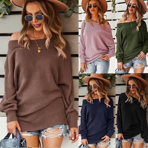 Women Sweater Autumn 2021 Round Neck Full Sleeve Solid Color Elastic Sexy Female Pullovers Elegant Fashion Warm Outwear C3020