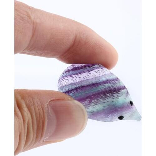 1Pc Fluorite Natural Quartz Crystal Skull Carved Rainbow Hedgehog Stones Healing stone Home Decoration Figurine Small Ornament