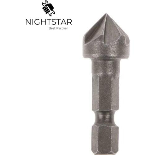 Binoax 90 Degree Countersink Drill Chamfer Bit 1/4" Hex Shank Carpentry Woodworking Angle Point Bevel Cutting Cutter Remove Tool