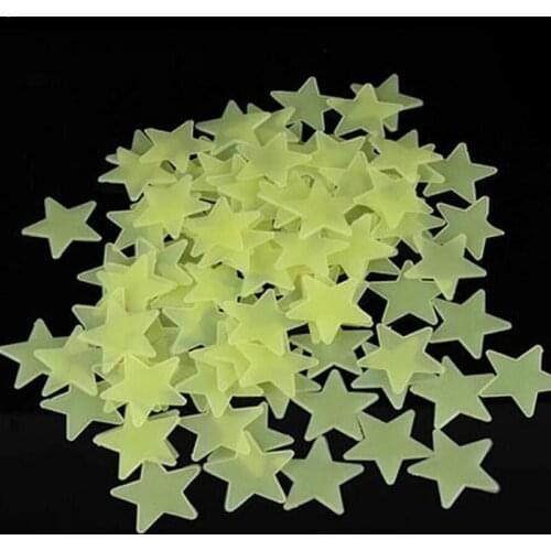 100pcs 3D Stars Glow In The Dark Wall Stickers Luminous Fluorescent Wall Stickers For Kids Baby Room Bedroom Ceiling Home Decor