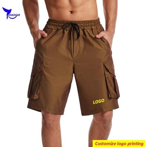 2021 Fluorescent Quick Dry Running Shorts Men Military Tactical Joggers Short Pants Gym Fitness Loose Sportswear Bottoms Custom