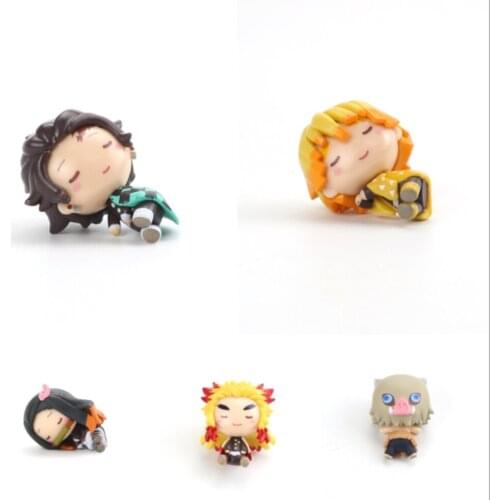 50PCS Kimetsu no Yaiba Demon Slayer Tanjirou Zenitsu Nezuko Inosuke Rengoku Kyoujurou 5CM PVC Figure Doll