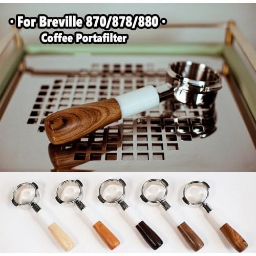 54mm Coffee Bottomless Portafilter For Breville 870/878/880 Filter 304 Stainless Steel Wood Handle Espresso Machine Accessory