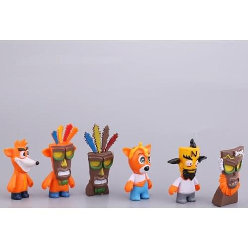 6pcs/set Crash Bandicoot PVC Action Figure Toys For Kid Birthday Christmas Gift