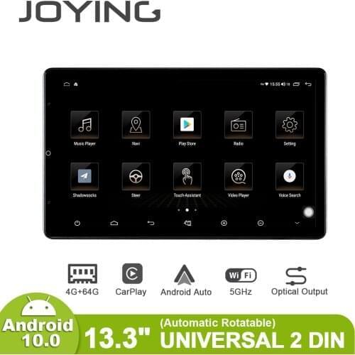 JOYING 13.3" Central Multimedia 2Din Autoradio Android 10 Car Radio HD 1920*1080 4GB 64GB Universal Head Unit Carplay Auto DVR