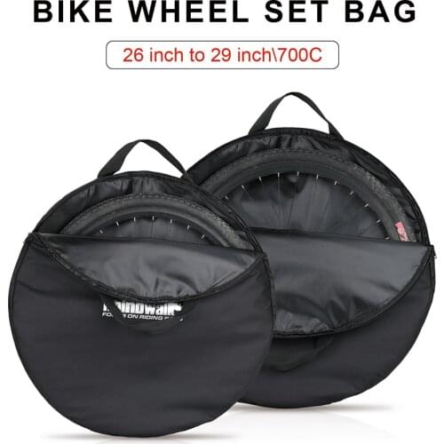 Rhinowalk Bike Wheel Case 26-29 Inches MTB Bike 700C Road Bike Wheel Carry Bag Transport Protective Holder Case Pouch Black