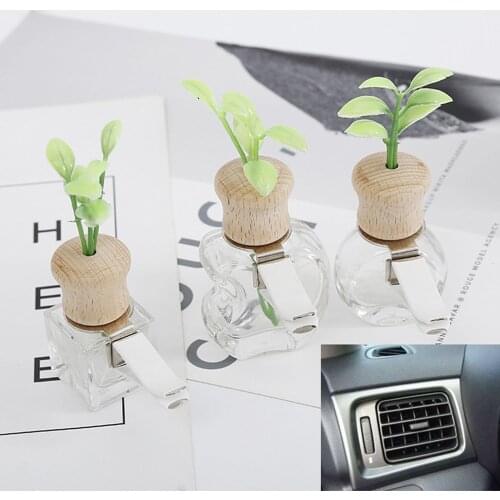 Car Perfume Clip Grass Smell Air Freshener Auto Outlet Decoration Empty Bottle Vent Ornament Accessory Gift Without perfume