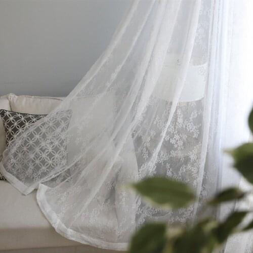 White Lace Tulle for Living Room Bedroom Mosquito Net Bed Curtains Princess Style Tablecloth Lace Half Curtains Custom