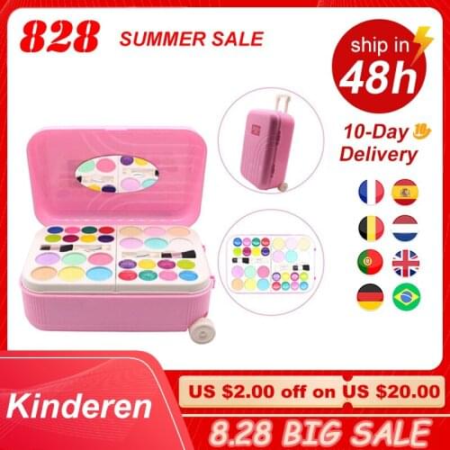 Kids Makeup Set Toys Suitcase Dressing Cosmetics Girls Toy Plastic Safety Beauty Pretend Play Children Makeup Girl Games Gifts
