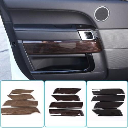 Red Ash Wood Style For Landrover Range Rover Sport RR Sport 2014-2018 ABS Plastic Interior Door Decoration Panel Cover Trim 4pcs