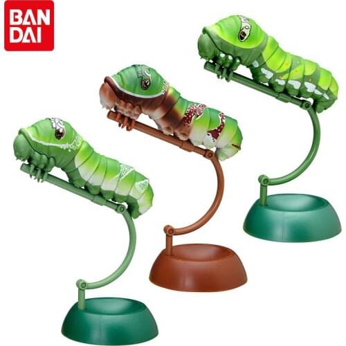 Bandai Genuine Shellless Gashapon Caterpillar Papilio Larva Action Figure Model Simulation Animal Gacha Toys