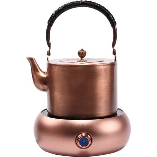 Hot Sale 2000ML Handmade Copper Kettle Carbon Furnace Copper Pot Kung Fu Pu'er Teapot Oxidized Uncoated Free Shipping