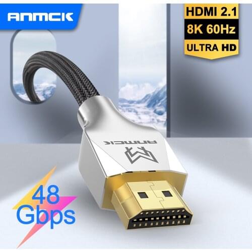 Cable HDMI 2.1 8K Wire Anmck 8K@60hz 4K@120hz HDMI to HDMI Support ARC 3D HDR Ultra HD for Splitter Switch PS4 TV Box Projector