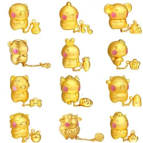 KOFSAC New Cute/Romantic Chinese Zodiac Gold Necklaces For Women Jewelry Fashion 925 Silver Neacklace Girl Birthday Gifts Hot