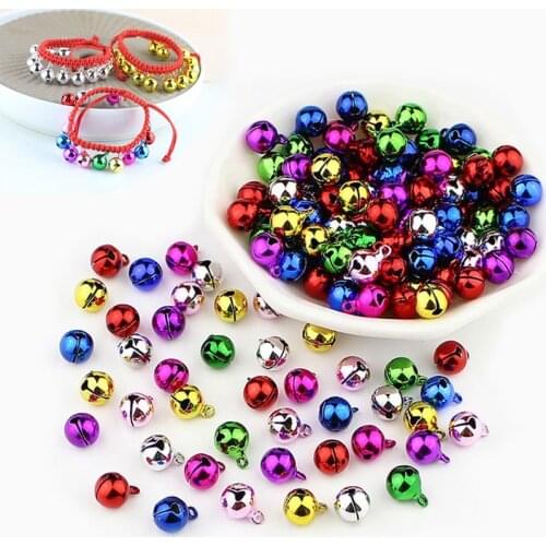 Lots Mixed Color Jingle Bell Pendants Copper Metal Festival Jewelry Pendants Christmas Tree Decor DIY Crafts Accessories 5 Sizes