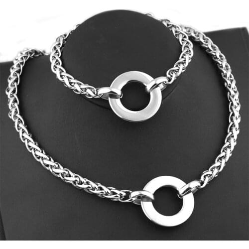 Fashionable Sexy Titanium Steel Heart Twisted Chain Collar Stainless Steel Choker Woman Fun Necklace Jewelry Gift T08