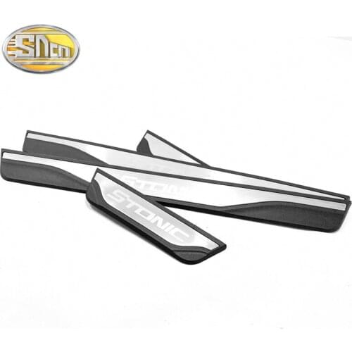 4PCS High-quality Stainless Steel Welcome Pedal Car Scuff Plate Pedal Trim Threshold Door Sill For Kia Stonic 2017 - 2020