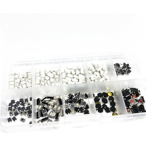 New Tactile Push Button Switch Kit 10 models 250 pcs Micro Momentary Switch Car Remote Control Button Switches Assortment Set