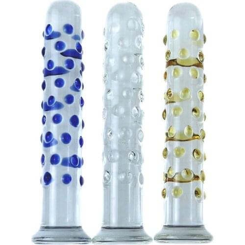 New Glass Dildo Bump Glass Stick Masturbation Glass Penis GSpot Stimulation Glass Anal Plug Dilator Butt Plug Adult Anal Sex Toy