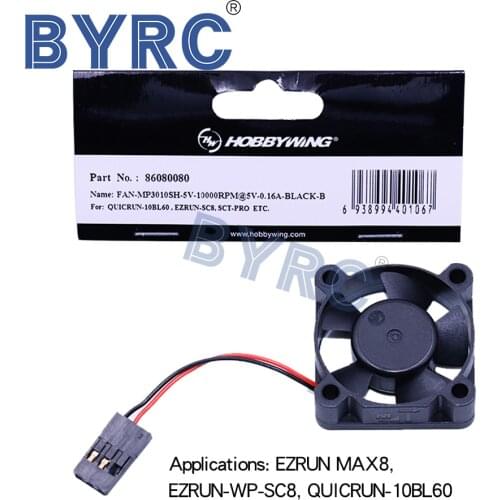 Hobbywing Cooling Fan WP3010SH-5V 30*30*10mm for QUICRUN 10BL60 EZRUN-SC8 Brushless Speed Controller RC Toy Spare Parts