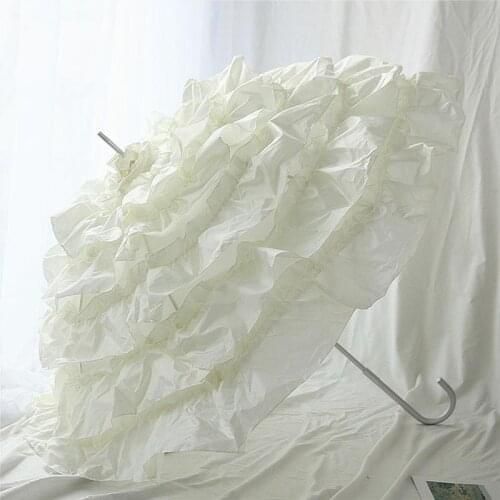 Peixinyang umbrella female white tuxedo princess sweet wedding photography court straight bar clear umbrella handle