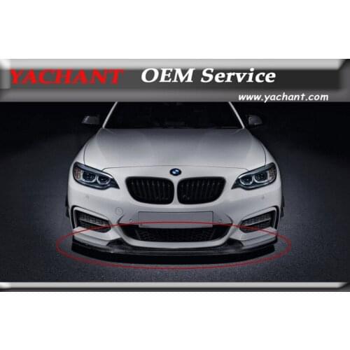 Carbon Fiber Front Bumepr Lip Splitter Fit For 2014-2015 2 Series F22 235i MT Bumper Exotics Style Front Lip Splitter
