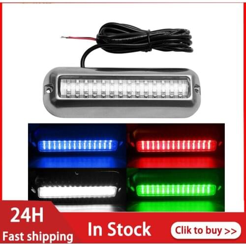 Underwater Boat Transom Light 42 LED Stainless Steel Under Water Pontoon Waterproof Lamp Marine Hardware Boat Yacht PTCS