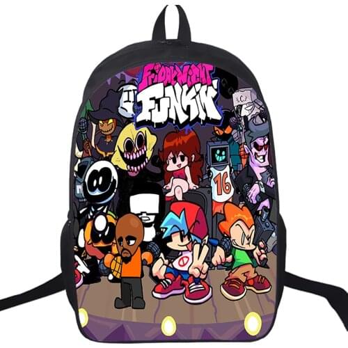 2021 Hot Game 3D Friday Night Funkin Backpack Boys Girls Schoolbag Zipper Bookbag Travel Bags Friday Night Funkin School Bagpack