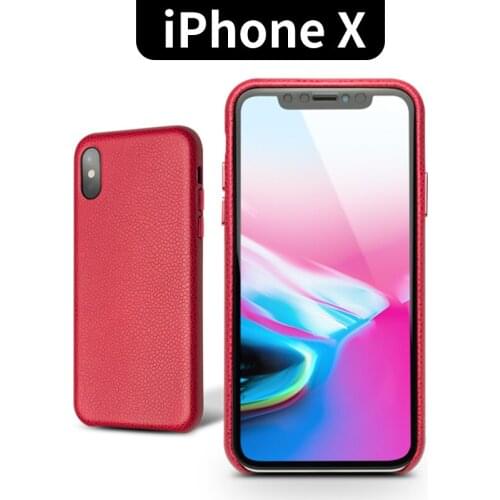 QIALINO Genuine Leather Phone Case for iPhone X Handmade Luxury Fashion Ultra Thin Back Cover for iPhoneX for 5.8 inch