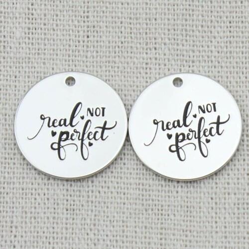 REAL NOT PERFECT Charms,Engraved Copper Charm Pendant Jewelry Findings Making DIY,Necklace Jewelry Makings,22mm,5Pcs/Lot