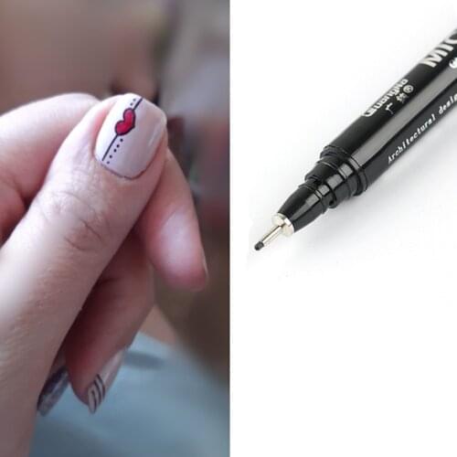 1PC Nail Art Graffiti Pen Waterproof Painting Drawing Liner Brush DIY Flower Pattern Fine Details Manicure Tools