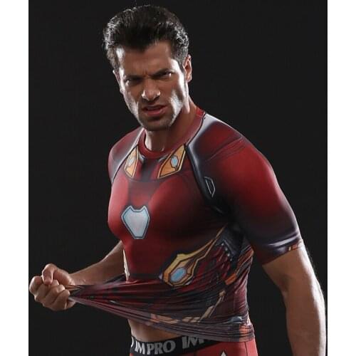 S-4XL Raglan Sleeve Compression Shirt 3D Printed T shirts Men Cosplay Short Sleeve Tops Male Quick Dry Fitness Sports Clothing