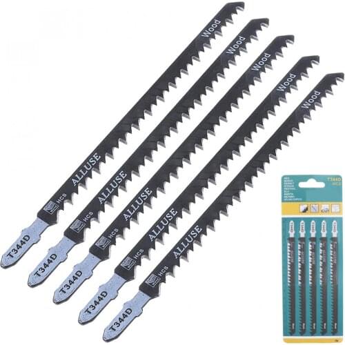 5pcs/set High-carbon Steel Reciprocating Saw Blades T344D 150mm Straight Cutting Jig Saw for Woodworking / Plastic PVC