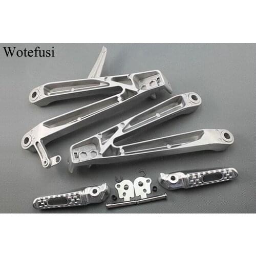 Wotefusi Silver Rear Passenger Pegs Footrest Bracket For Honda CBR 1000 RR 2004 2005 2006 2007 [MT175]